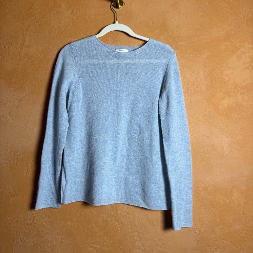 Vince 100% Cashmere Crewneck Sweater Soft Blue Size M